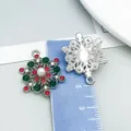 Colgante copo de nieve Navidad diamantes imitación aleación DIY accessorio joya - Copo de Nieve Strass Blanco K (29876)