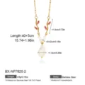 Französische edelstahl farbige zirkonia zweig halskette barock süßwasser perle schmuck - Stil 2