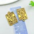 Antique gold tarot card metal charms, double-sided wheel of fortune pendants for DIY jewelry. - Wheel of Fortune (28843) / 1 Piece/Pack (23x14mm)