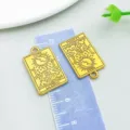 Antique Gold Tarot Card Pendant Double Sided Moon Tarot Charm DIY Jewelry Accessory - The Moon (28845) / 1 Piece/Pack (23x14mm)