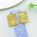 Gold alloy tarot card pendant DIY jewelry accessory, double-sided lovers tarot charm. - The Lovers (28846)
