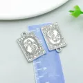 Antique silver tarot card pendant wholesale, DIY jewelry making charm accessories, world tarot card. - The World Tarot (28854)