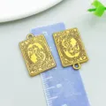 Antique gold alloy tarot card pendants DIY handmade jewelry making charms set pack - The World (28848)