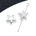 Zilveren zeester DIY sieraden accessoire, getextureerde en gladde ster bedels voor armband. - Ster Tussenzetkraal (T3660)