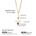 Collana di perle d'acqua dolce zircone cuore placcato oro 18K in acciaio inox dettaglio. - Oro 18K / Viola