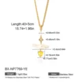 Dettaglio della collana in acciaio dorato con zircone a cuore e perla, 40+5cm. - Oro 18K / Giallo