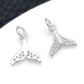 Zilveren walvisstaart hanger DIY bedel voor armband ketting sieraden accessoires variant - Zirconia Walvisstaart Hanger (T3753)