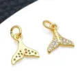 Verguld Strass Walvisstaart Hanger DIY Bedel voor Ketting Armband Sieraden Accessoire - Zirconia Walvisstaart Hanger (T3754)