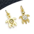 Verguld strass zeeschildpad hanger voor DIY armband halsketting sieraden accessoires maker. - Zirconia Zeeschildpad Hanger (T3756)