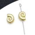 Vergulde Ammoniet Schelp DIY Sieraden Hanger Ketting Armband Component Accessoire - Spiraalschelp Tussenzetkraal (T3815)