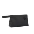 Bolsa cosmetica negra neceser de viaje gran capacidad estuche de maquillaje con asa y anilla. - Negro
