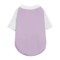 Detailed view of the purple and white colorblock pet t-shirt with raglan sleeves for dogs. - XS / Purple Raglan