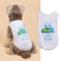 Zomer dun huisdier kleding hond kat ademend vest met auto fiets print, detail weergave. - XS / Wit