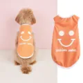 Summer cute dog vest orange puppy clothes cute pet apparel small dogs breathable cotton top - Orange