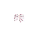 Pet bow hair clip with white ribbon red floral pattern and pearl for cute dogs daily use. - One Size / White
