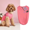Summer cute pink dog vest with camera print sleeveless pet apparel soft breathable puppy clothes. - XS / Rose Red