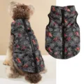 Halloween pet winter warm vest with spider web print and back zipper design for dogs. - XS / Black Spider Web Basket