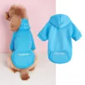 Cute blue pet hoodie for dogs cats, comfortable two-legged apparel with pocket zipper design. - XS / Blue