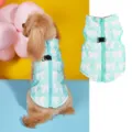 Joli gilet chaud d'hiver pour chien avec impression de noeud et fermeture eclair animaux. - Vert émeraude