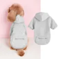 Grey pet dog hoodie with zipper pocket, warm two-leg apparel for small dogs and cats daily wear. - XS / Gray