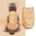 Lente zomer dun huisdier vest schattige gele eend print kat en hond kleding roze leuk - XS / Roze