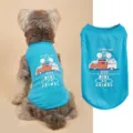 Zomer dunne huisdier kleding met auto en fiets print ademend comfortabel hond kat vest - XS / Blauw