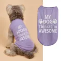 Summer breathable pet vest for dogs, cute printed puppy clothes for small dogs like poodles. - XS / Light Purple