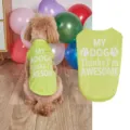 Gilet d'été respirant pour chien de compagnie petit chiot vert mignon avec impression lettres - Vert clair