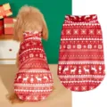 Abbigliamento invernale in pile per cani con grazioso motivo a fiocchi di neve. - XS / Rosso