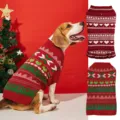 Pet dog knitted sweater with Christmas red and green color block design and cute ruffles. - XS / Green Heart