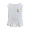 White cute pet dress for dogs and cats with pineapple print and lovely ruffles hem main view - XS / White