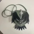 Gothic dark fantasy crow shoulder bag with black wings and unique skeleton design for daily use - Green With Black