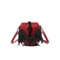 Gothic dark fantasy crow crossbody bag, unique red and black leather shoulder bag for women. - Red/Black