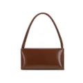 Classic vintage brown baguette shoulder bag, minimalist underarm handbag for women daily wear. - Brown