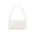 Minimalist white baguette shoulder bag, sleek minimalist design, ideal for daily commute. - White