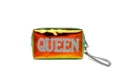 Holographic PVC Cosmetic Bag, Waterproof Travel Toiletry Organizer with Rhinestone Queen Letter. - QUEEN Rhinestone Style / Bright Gold