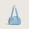 Light blue sports fitness bag, nylon large capacity shoulder travel storage bag for daily use. - Blue