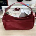 Dark Red Casual Hobo Bag Vintage PU Leather Shoulder Bag Daily Commuter Crossbody Bag - Red