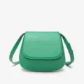 Green Saddle Bag PU Leather Crossbody Bag Vintage Style Casual Shoulder Bag for Women - Gift Box Not Included / Green