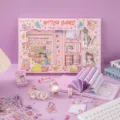 Cute cartoon sticker handbook gift box set, girlish pink stationery set for kids. - Psychedelic Wonderland