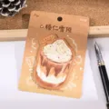 Notas adhesivas con forma de cafe lindo bloc de notas de postre para la escuela y oficina - 30 Piezas/Paquete / Cima de Nieve de Avellana