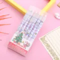 Creative cartoon 6-piece boxed gel pen, cute bear pattern, 0.5mm black ink, student stationery gift. - Teddy Bear / 6-Piece Pack