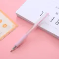 Morandi color retractable gel pen, cute transparent student writing pen for office supplies. - Pink