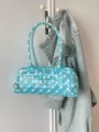 Borsa a spalla in gelatina blu a pois chic, elegante borsa ascellare stile dopamina. - Blu