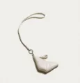 Mini leather croissant bag with lanyard, cute niche design retro dumpling coin purse for women. - Standard / Cream