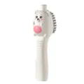 Cute cartoon bear liquid dispensing cleaning brush for shoes and clothes with soft bristles. - Shoe Brush / White