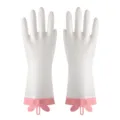 PVC translucent rabbit ear dishwashing gloves waterproof anti-slip household kitchen cleaning - M (One Size) / Cute Rabbit Pink
