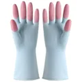 Waterproof rubber cleaning gloves for kitchen housework, thick and durable blue pink design. - L / Dreamy Blue