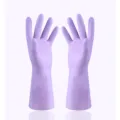 Durable purple household rubber cleaning gloves waterproof non-slip dishwashing gloves - S / Light Purple