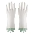 PVC translucent cute rabbit ear dishwashing gloves waterproof non-slip household kitchen cleaning - M (One Size) / Cute Rabbit Green